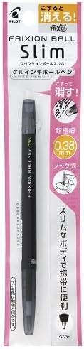 Pilot PLFBS18UFB Frixion Slim Ballpoint Pen, Black, 0.38mm