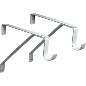 QCAA Heavy Duty Adjustable Shelf Rod Support Bracket for 3/4" Wall Cleat, Powder Coated White, 2 Pack, Made in Taiwan