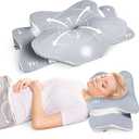 Cervical Contour Pillow for Neck, Shoulder and Back Pain Relief - Orthopedic Memory Foam Support for Side Sleepers (Standard 24.8''L x 15''W x( 4.7''-5.5'')H, Gray Vm1)