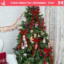 12 Pcs Red Velvet Bows for Christmas Tree, Rustic Crafts Velvet Ribbon for Wreath, Xmas Home Decor, Wedding, Outdoor & Indoor Holiday Ornaments, Pre-Formed Bows (7.817.7 Inch)