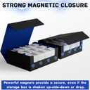 ZLCA Card Storage Box for MTG PTCG, Commander Deck Box Holds 1800+, Deck Storage Case, Card Organizer for TCG(Black&Blue)