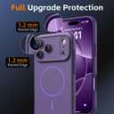 Magnetic for iPhone 17 Pro Max Case, [Matte Solid Color] [Full Camera Protection] Protective Case for iPhone 17 Pro Max - Deep Purple