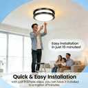 Drosbey 36W Dimmable Ceiling Light Fixture, Flush Mount Light Fixture, LED Ceiling Lights for Bathroom, Bedroom, Kitchen, Super Bright 4000 Lumens, 400W Equivalent, 5000K Daylight, UL Listed