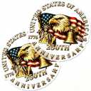 America 250 Car Decals, 2 PCS 1776-2026 USA 250th Anniversary Stickers, Patriotic Eagle Decal with Liberty Bell & Statue of Liberty, Window Bumper Sticker for Car Truck SUV Laptop