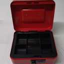 KYODOLED Medium Cash Box with Combination Lock Safe Metal Money Box with Money Tray for Security Lock Box 7.87"x 6.30"x 3.54" Red Medium