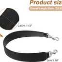 uxcell 22.83 Inch PU Leather Short Bag Strap with Clasp, Purse Handles Handbags Replacement Straps for Clutch Bag Crossbody Underarm Bags, Black, Silver Buckle