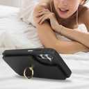 for Samsung Galaxy A15 5G Case with Card Holder and Strap for Women,Crossbody Lanyard,RFID Blocking,Ring Stand,Snap Clasp,Phone Wallet Cases 6.5 inch(Black)