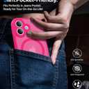 Magnetic Shockproof for iPhone 17 Case,[Full Camera Protection][Compatible with Magsafe][Non-Slip][Mil-Grade Protection] Slim Anti-Yellowing Translucent Matte Phone Case for iPhone 17,Hot Pink