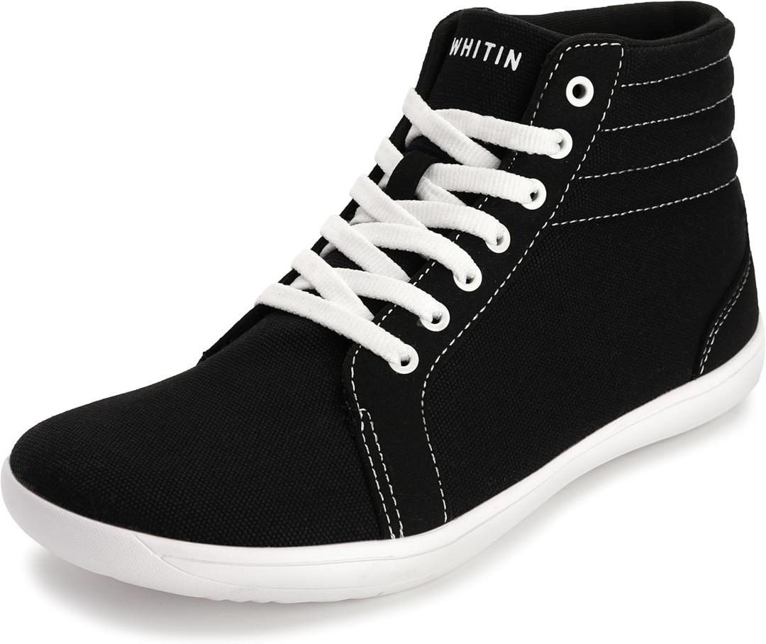 WHITIN Women's Wide High-Top Canvas Barefoot Sneakers | Minimalist Street-Ready Fit | Comfort-Forward Ankle Support, Size 38
