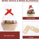 KEVTVEK Bigger Baskets for Gifts Empty, 6 Pack Sturdy Kraft Basket With Handles Gift Basket Kit, 6 Shrink Wrap Bags, 6 Bows and Hang Tag, Empty Gift Baskets to Fill for Mothers Day, Baby Shower