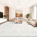 10x14 Area Rugs for Living Room: Washable Large Vintage Floral Rug Low Pile Non-Slip Boho Carpet for Bedroom Home Office Dining Room (FloralBeige, 10'x14')