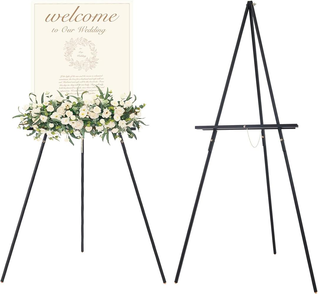 MEEDEN Wooden Easel Stand for Display: Black Wood Tripod for Wedding Sign - Poster Board Holder for Welcome Picture