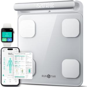 RunStar Smart Scale for Body Weight and Fat Percentage FSA&HSA Eligible, 8Electrode Digital Bathroom Scale with BMI, Body Fat & Muscle Mass to 28 Body Composition and Printable Body Analysis Report