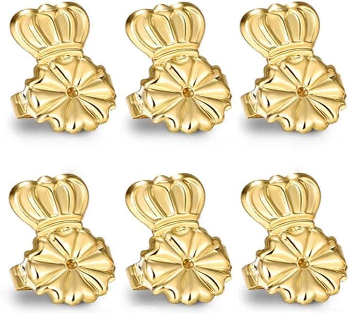 Anchora Original Magic Earring Backs for Droopy Ears | Earrings Lifters for Heavy Earring | Earlobe Secure Clear Miracle | Fits Standard 20G / 0.8mm Posts ONLY (2 Silver 1 Gold)