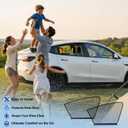 ZATOOTO Tesla Model Y Juniper 2020-2026 Front Window Shade for Driver Passenger Clear High-Clarity Static Cling Car Window Shades | No Color Distortion | Day Night Safe Driving | Come with Storage Bag