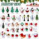 Sawysine 64 Pcs Christmas Miniatures Figurines Santa Xmas Garden Miniature Ornaments Kit Snowman Fairy Resin Ornaments Pine Tree for Garden Accessories(Vivid)