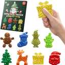 8PCS Christmas Green Monster Textures Toys Sensory Stone for KidsTextured Soft Worry Stone for Autism Kids Calming Fidget Stress Toys for Students Anxiety Relief Small Prizes Fidget ToysChristmas