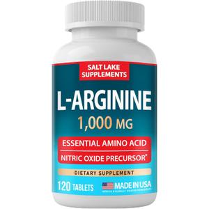 2 x L Arginine 1000mg - Essential Amino Acid & Nitric Oxide Precursor*, 120 CT
