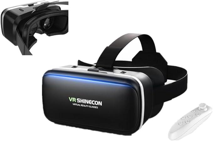 VR Headset for Phone with Controller, Anti-Blue Lens PD & Fl Adjustable Virtual Reality Goggles Set for Kids and Adults, Compatible with iPhone 16/15/14/13/12 Samsung Android 4.5-6.7"