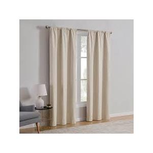 Mainstays Linen Look Blackout Curtain Panels, 1 Panel, Beige, 37X84
