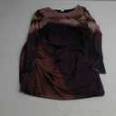 Women's Tie Dye Ruched Long Sleeve Dress Mesh Slim Fit Bodycon Maxi Dresses (Large, Brown)