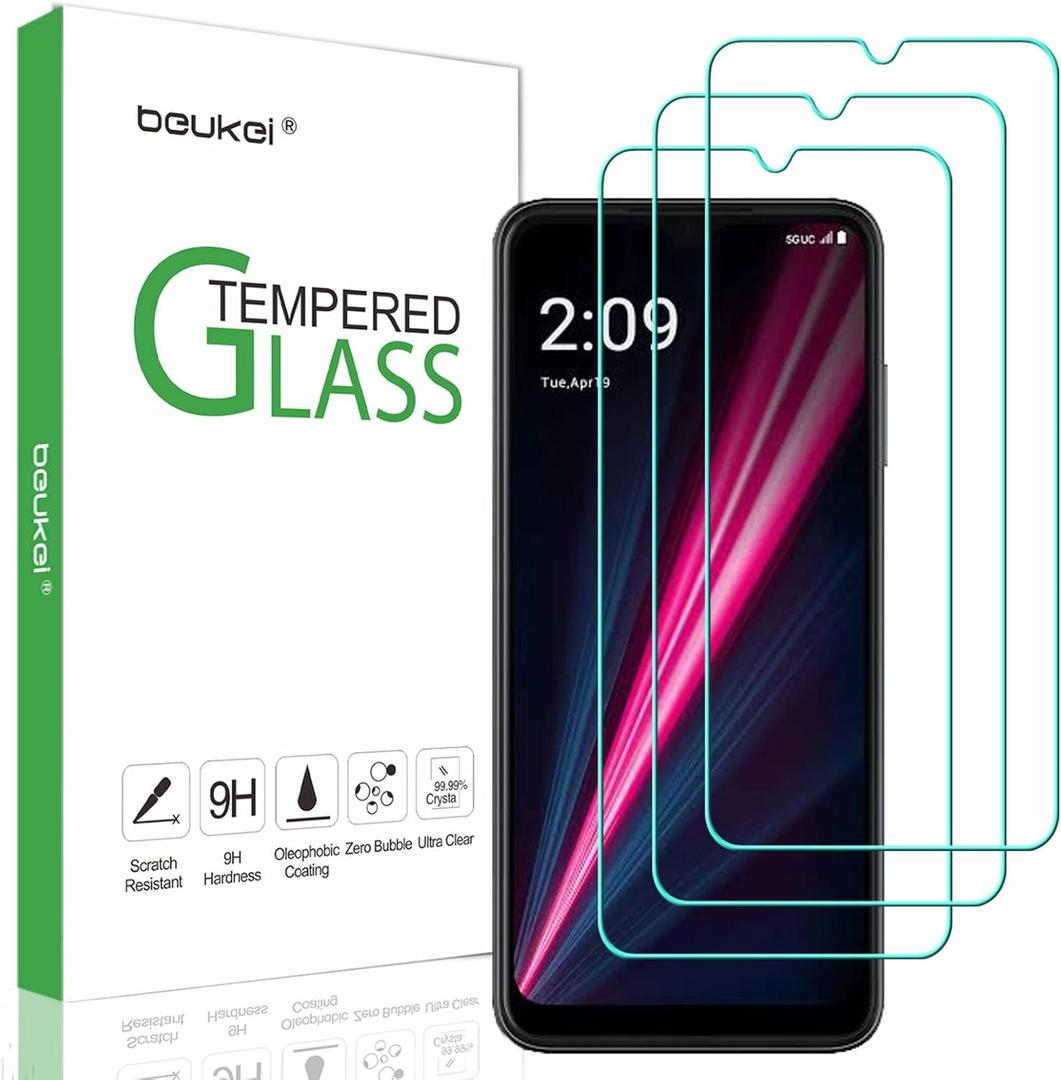 (3 Pack) (6.82 inch) Compatible for T-Mobile Revvl 6 Pro 5G / Revvl 6x Pro 5G Screen Protector Tempered Glass,Touch Sensitive,Case Friendly, 9H Hardness