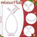 Zhengmy 16 Pcs 25 Inches Christmas Velvet Garland Ties Christmas Decorative Twist Ties for Banister Reusable and Flexible Twist for Xmas Home Decorations Holiday Craft Wrapping(White)