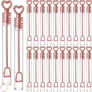 Shappy 100 Pcs Wedding Party Favor Bubble Bulk Rose Gold Key Shape Bubble Wand for Guests Send Off for Recuerdos De Boda Bridal Shower Anniversaries Celebration Goody Bag Stuffers Filler