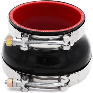 Straight Reducer Coupler Silicone Hose ID 4-inch to 5-inch 4-Ply with Stainless Steel T-Bolt Clamp for Automotive Turbo/Intercooler/Intake Piping