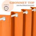 Orange Blackout Curtains Thermal Insulated Drapes Solid Window Treatment Set Grommet Top Curtain for Living Room Bedroom (W52 x L96 Inch, Orange Tiger)