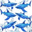 Leyndo 6 Pieces 23.6 Inch Summer Inflatable Shark Pool Toys Shark Pool Float Beach Balloons Birthday Party Decorations Animal Ornament for Birthday Party Decor Supplies Gift