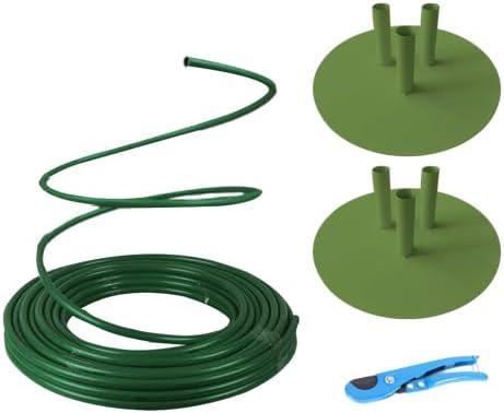 Flexible Tube for Artificial Flowers, Tube Pipe for Fake Flowers, Prop Building, Balloon Arches, Pipe Stem Tubing for Floral Wedding Decor, DIY Arts (Green(32ft+1Scissor+2Green base))