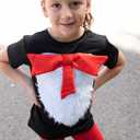 ComfyCamper 3D Furry Shirt with Bow - Costume Cosplay Christmas Mens Womens Unisex Adult Tshirt (6-8 Years, Red)