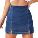 Floerns Women's Casual Split Hem High Waist Denim Skorts Skirt Shorts XL