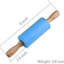2 x Small Wooden Handle Rolling Pin for Kids - Non-Stick Silicone Rodillo for Reposteria & Masa