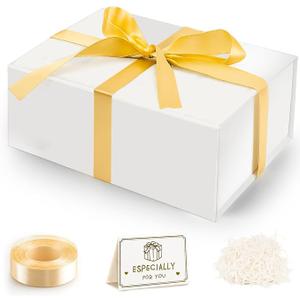Gift Box, 13.8x9.5x4" Gift Boxes with Closure Lids for Presents Groomsman Proposal Box, Large Magnetic Gift Box for Wrapping Gifts, Christmas, Birthday Proposal Gift, Contains Card, Ribbon, Filler，XL