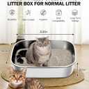 Stainless Steel Sifting Litter Box with Lid, Metal Litter Pan with Scoop for Big Cats Multi Cat, Extra Large Cats Litterbox Odor Control Easy Clean, Size: X-Large
Color	22.8 * 16.5 * 11.8 inch - With Enclosure & Step