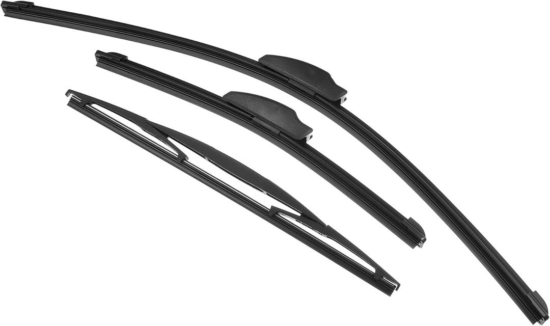 X AUTOHAUX 3 Pcs Front Rear Windscreen Wiper Blades Set for Mazda 2 DE 2007 2008 2009 2010 2011 2012 2013 2014
