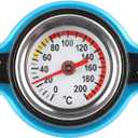 Thermostatic Radiator Cap, Universal Thermostatic Radiator Cap Water Tank Cover Leakproof W/Temperature Gauge(Big head 1.1bar) (Natural)