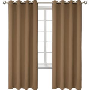 BGment Blackout Curtains for Bedroom - Grommet Thermal Insulated Room Darkening Curtains for Living Room, Set of 2 Panels (52 x 72 Inch, Taupe)