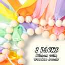 2 Packs Pastel Rainbow Ribbon Garland, Colorful Hanging Banner for Back to School Classroom Decoration, Wall Hanging for Nursery, Handmade Banner Decor for Baby Shower Party Birthday