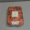 UNIQOOO 16oz Halloween Crinkle Cut Paper, Metallic Black Orange Shredded Paper Raffia Filler w/Pumpkin Confetti, Trick or Treat Candy Gift Basket Box Craft Bedding Cushion, Birthday Party Packaging