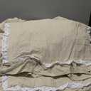 Lush Decor Ella Ruffle Lace Bedspread, 3 Piece Set, Queen, Neutral - Cute Bed Set - Queen Bedding - Beige Bedding - Coquette Decor - Neutral Ruffle Trim - Beige Lace Trim