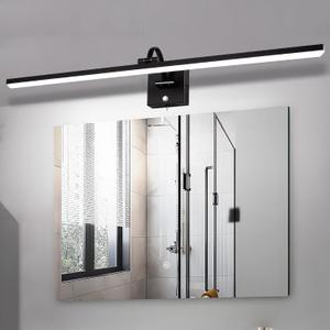 Plug in Bathroom Vanity Light Picture Light Vanity Lights for Bathroom LED Bar 35" 6000K 16W Touch Dimming Matte Black Wall Sconce for Living Room, Bedroom, Hallway, Cabinet & Porch