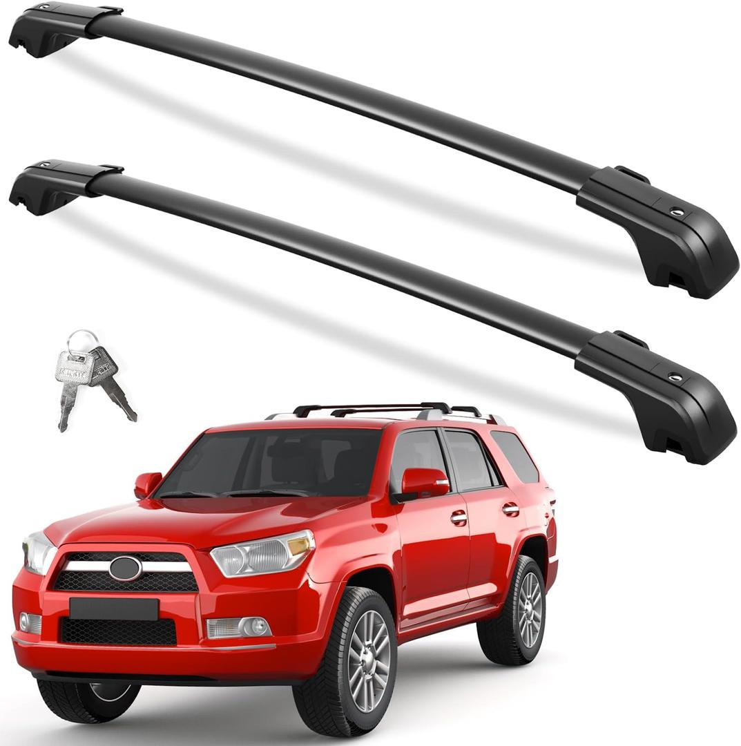 Heavy Duty 260lb Lockable Roof Rack Cross Bars Compatible with Toyota 4Runner 2010-2024 (with Factory Side Rails), Aluminum Roof Rails Crossbars Black Rooftop Cargo Luggage