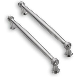 Solid Heavy-Duty 10 Pack 8 Inch Hole Center Brushed Satin Nickel Cabinet pulls is Suitable for Kitchens cabinets vanities Bathroom cabinets