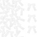 Meseey 100 Pcs White Satin Ribbon Bows with Twist Tie 2.5 Inch Pretied Premade Colored Craft Bows for Gift Wrapping Basket Wedding Baby Shower Brithday Party (White)