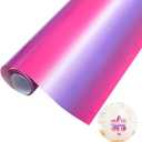 Tintnut Gradient Heat Transfer Vinyl Roll - 12" x 5 ft Purple Red HTV Ombre Patterned Iron on Vinyl for DIY T-Shirt Handbags Hats Crafts