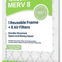 Future Way 16x25x1 Air Filters, 1-Pack with Reusable Frame, MERV 8, MPR 700 AC Furnace Filters, Space Saving & Cost-effective
