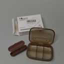 MURRI&MURRDI Travel Pill Organizer, 6 Compartments Small Pill Container, Daily Pill Box to Hold Vitamins, Portable Pill Case for Pocket Purse Medicine Organizer Detachable G Coffee (6 Cells)